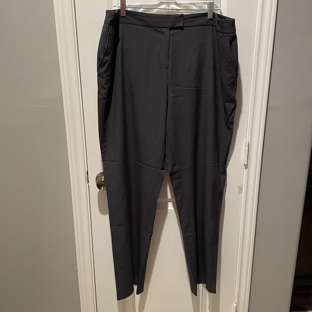 Jones New York Women's Gray Dress Pants Trousers Slacks Size 16 Straight Leg